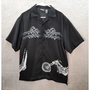 Vintage Jet Streetwear Shirt Adult Medium Black Motorcycle Biker Grunge 90s Y2K